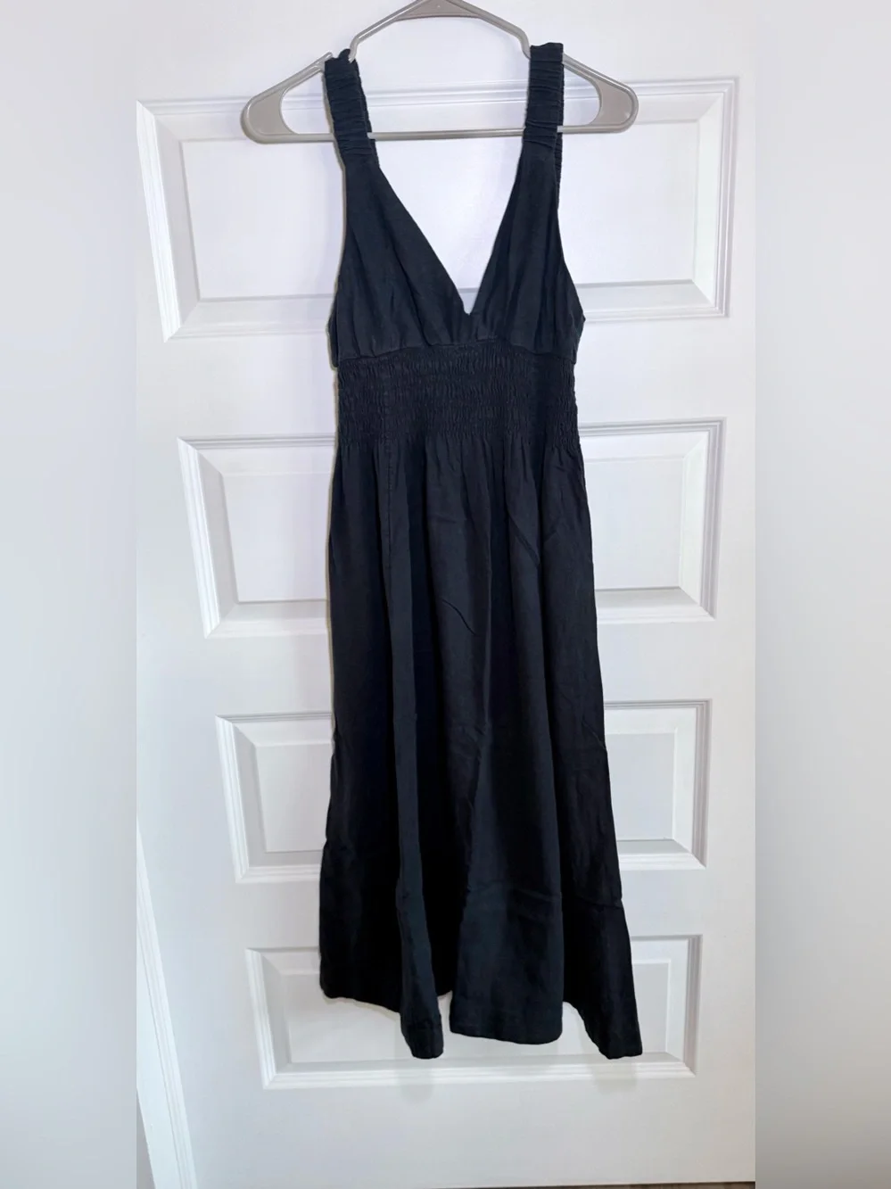 Abercrombie & Fitch Black Linen Feel Maxi Dress